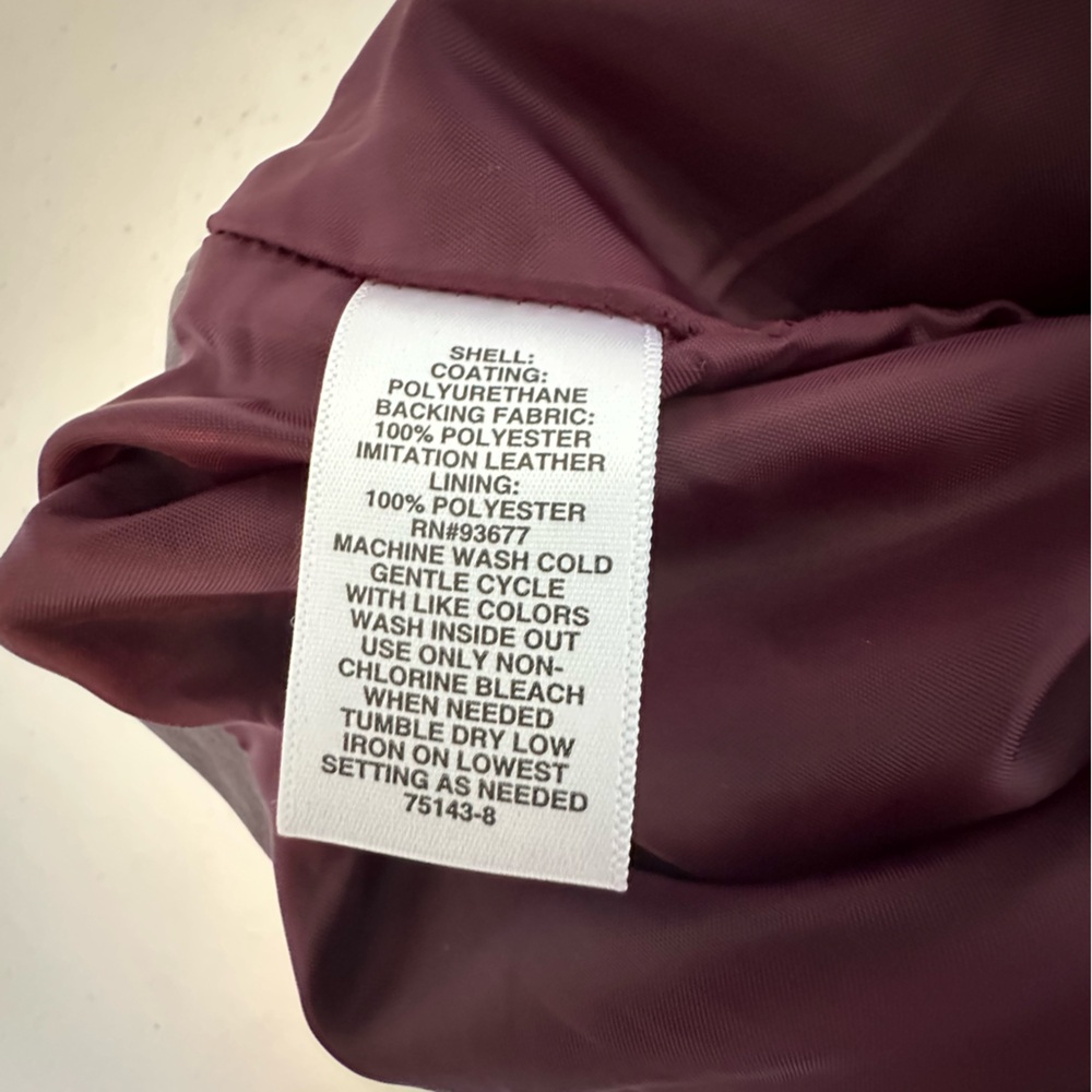 Women’s‎ Liz Claiborne 14W Burgundy Wine Faux Leather Skirt - Picture 6 of 11